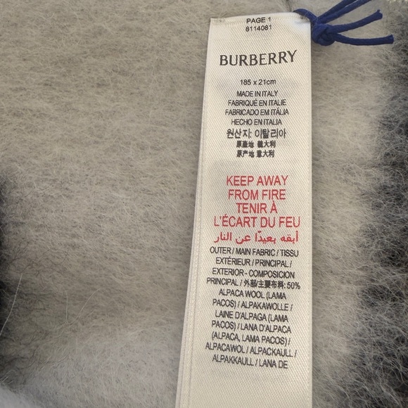 Burberry logo Alpaca-Blend Reversible Logo Scarf black white NWT - Picture 6 of 7
